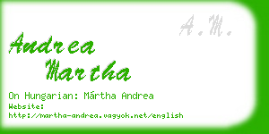andrea martha business card